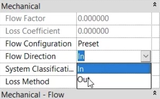In Properties, the Flow Direction for the extract grille connector being changed from In to Out.